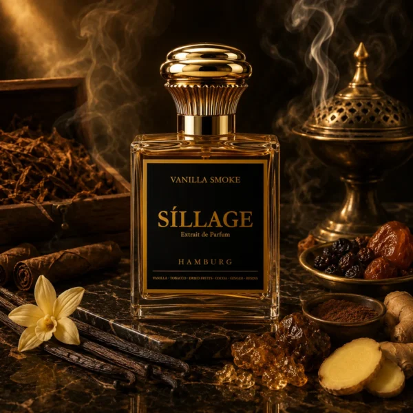 vanilla-smoke-3.webp Síllage Vanilla Smoke Extrait de Parfum – Flakon mit Vanille und Tabak